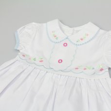 K34213: Baby Girls Lined Dress With Embroidery Detail (1-2 Years)